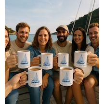 Bk Gift Kişiye Özel 6lı Tekne İsimli Beyaz Kupa Bardak-1, Tekne Hediyesi, Arkadaşa Hediye Kobitmeyencom34006 Bk Gift