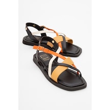 Luvishoes Luvi Shoes Rouse Kahve Multi Hakiki Deri Kadın Sandalet Kahve Kahverengi