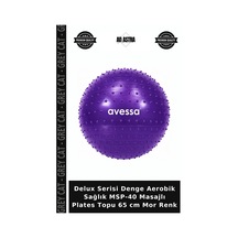 Delux Serisi Denge Aerobik Sağlık Msp-40 Masajlı Plates Topu 65 Cm Mor Renk