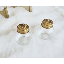 GOLD KAPAKLI CAM TUZLUK 2 ADET Gold