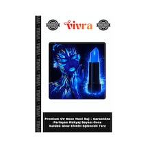 Premium Uv Neon Mavi Ruj Karanlıkta Parlayan Makyaj Boyası Gece Kulübü Glow Efektli Eğlenceli Tarz Belirtilmemiş
