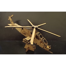 TLRhobi 3d Atakt129 Ahşap Helikopter Maket 35 x 29 x 20 CM