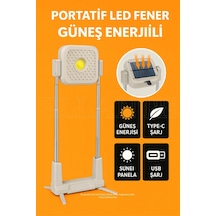 Portatif Güneş Enerjili Led Kamp Feneri 10000mah, Ip66 Su Geçirmez, 4 Mod Aydınlatma Çok Renkli
