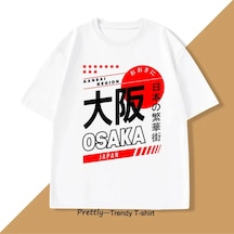 Tarzsokak Beyaz Japon Tarzı Osaka Vintage Sokak Grafik Harajuku A Beyaz