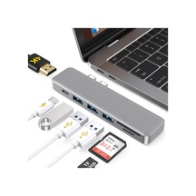 Springsun Çift Usb-c Bağlantı Noktalı Alüminyum Alaşımlı 7'si 1 Arada Çoklu Bağlantı Noktalı Hub 4k Video Hd Çıkış Bağlantı