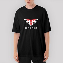 Heroic Oversize Siyah Tişört