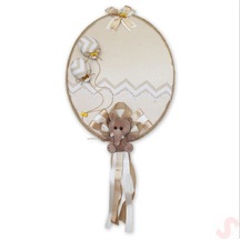 Pelüş Fil Süslemeli, 42cm Oval Kapı Süsü Çok Renkli
