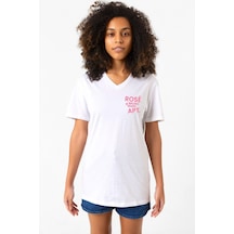 Blackpınk Rose Bruno Mars Apt Beyaz Kadın V Yaka Tshirt Beyaz