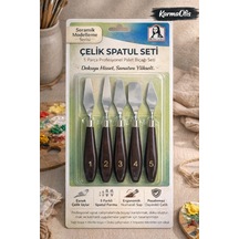 Çelik Spatul Seti 5 Parça Yağlı Boya Akrilik Boya Palet Bıçağı Krem