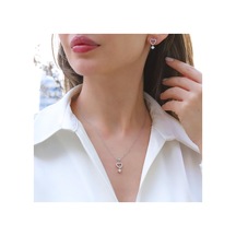 Kalpli Zirkon Taşlı Gümüş Set Gümüş