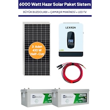 6 Kw 6000 Watt Güneş Enerjisi Hazır Solar Paket Sistem - Half Cut Güneş Panelli