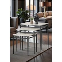 Diva Serisi 1. Sınıf Mebran Mdf 3 Lü Zigon Sehpa Takımı Siyah