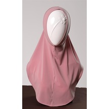 Hürrem Bone Pembe Pratik Hazır Geçmeli Genç Tesettür Bone Sandy Kumaş Düz Hijab 2312 04 Pembe