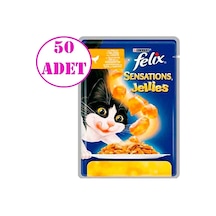 Felix Sensations Tavuklu Ve Havuçlu Yaş Kedi Maması 50 x 100 G