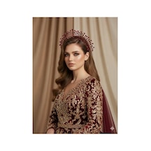 Crown Of Rays Gelin Tacı Kına Party After Taç. Kırmızı - 840634965 Kırmızı