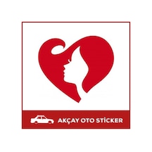 Kalp Ve Kadın Sticker Kalp Oto Sticker Araç Sticker