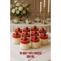 10 Lu Şeffaf Sunum Kabı 300 Ml Tatlı, Salata Ve Aperatif Servisi İçin Pratik Kullanım