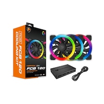 Cougar 120Mm Vortex Rgb Cf-V12Fb-Rgb Rgb Siyah 3-Lü Paket Kasa Fa