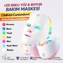 Yüz Ve Boyun Güzellik Cihazı Led Yüz Maskesi Foton Maskesi 7 Renkli Cilt Bakım