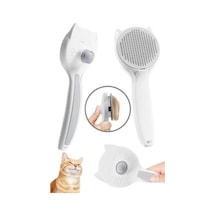 Coofbe Otomatik Temizlenen Kedi Köpek Tarağı Beyaz