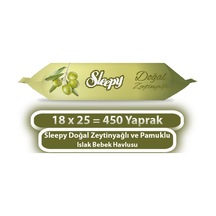 Sleepy Doğal Zeytinyağlı Ve Pamuklu Islak Bebek Havlusu 18X25