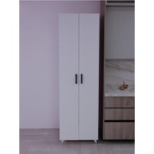 8 Raflı 2 Kapaklı 16r Mutfak Dolabı Banyo Dolabı Çok Amaçlı Dolap Beyaz Beyaz
