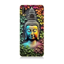 Huawei P20 Lite Uyumlu Budha Ve Sarmaşık Yapraklar Desenli Silikon Kılıf
