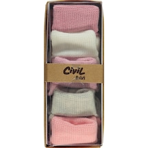 Civil Baby Basic 5'li Kutulu 6-12 Ay Bebek Kız Çorap Set Çok Renkli