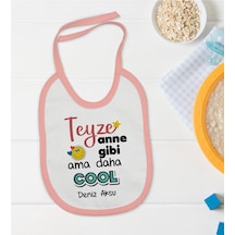 BK Kids Kişiye Özel Pembe Bebek Mama Önlüğü - Model 52 Pembe