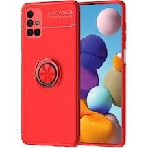 Newface Samsung Uyumlu Galaxy M51 Kılıf Range Yüzüklü Silikon - Kırmızı Kırmızı
