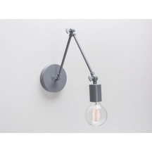Riolight Retro,vintage,modern Gri Üç Mafsallı 1xe27 Duylu Metal Duvar Aplik Gri