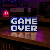 Game Over Yazılı Mavi Dekoratif Masa Süsü, 3d Baskı Retro Gamer Biblo, Oyuncu Odası Dekoru