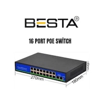 Büro Ev Ofis Cihazları İçin 16port Poe Switch