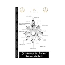 Tornavida Çok Amaçlı Paslanmaz Çelik Kompakt Fonksiyonel Pratik Kar Tanesi Tornavida Seti 18 İn 1