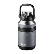 Tkk Büyük Boy 1000ml Pipetli/pipetsiz Kullanım Askılı Paslanmaz Çelik Termos Matara Siyah Çok Renkli