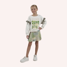 Kız Çocuk Baskılı Beyaz Sweatshirt 7274476