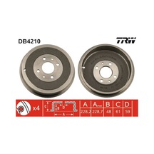 Trw Arka Fren Kampanası Fıat Albea 00 Doblo 01 Fıorıno 09 Lınea 09 Marea 00 Tempra 92 96 Tıpo 90 95 Uno 98 06 Peugeot Bıpper 08 Cıtroen Nemo 08 228.2 Mm 4 Delik Db4210 60814839 7769850 4247.55 52015299