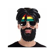 Bezos Rasta Peruklu Rasta Sakallı Bob Marley Bıyıklı Parti Gözlüğü 27x18 Cm