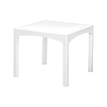 Omnipazar Omnipazar Sy-2574 Beyaz Rattan Kare Masa 19931 Beyaz