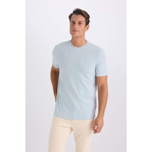DeFacto Slim Fit Dar Kesim Bisiklet Yaka Kısa Kollu Krinkıl Kısa Kollu Tişört D7225AX25SPBE771