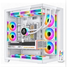 Gametech Prıme Pro 8x120mm Argb Aynalı Fanlı Kumandalı Beyaz Bilgisayar Kasası