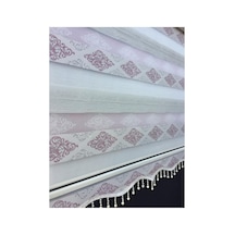 Krem Ve Pudra Renkli Damask Desen Bonuklu Zebra Stor Perde Pudra Pembesi-krem - 97255615 Pudra Pembesi-krem