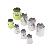 Cbtx 8'li Paslanmaz Çelik Meyve Sebze Kesme Kalıpları Kelebek Yama Kabartmalı Gri