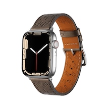 Teknocep Watch 44mm Uyumlu Krd-76 Pu Deri Kordon Strap Kayış Clo- Gri