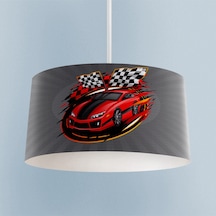 Mekta Home Bebek Ve Çocuk Odası Kırmızı Mcqueen Desenli Avize Renkli