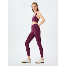 Koton Yüksek Bel Skinny Fit Spor Tayt Bordo 5wak40341nk Bordo
