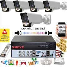 5 Li Sesli Araç İnsan Yüz Ve Hareket Algılayan 5 Mp Lens 9 Warm Led Gece Renkli Kamera Seti 5909ws-p