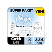 Sleepy Bio Natural Premium Plus Airbag Comfort Bebek Bezi 3 Beden Süper Paket 224 Adet 3 Numara