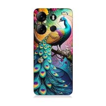 Tecno Spark Go 2023 Uyumlu Tavuskuşu Renkli Gurur Desenli Silikon Kılıf Çok Renkli