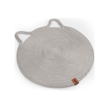 Gobypet Jüt Kulaklı Yuvarlak Kedi Köpek Mama Yatak Önü Paspası Hasır Kedi Matı 40 x 40 CM